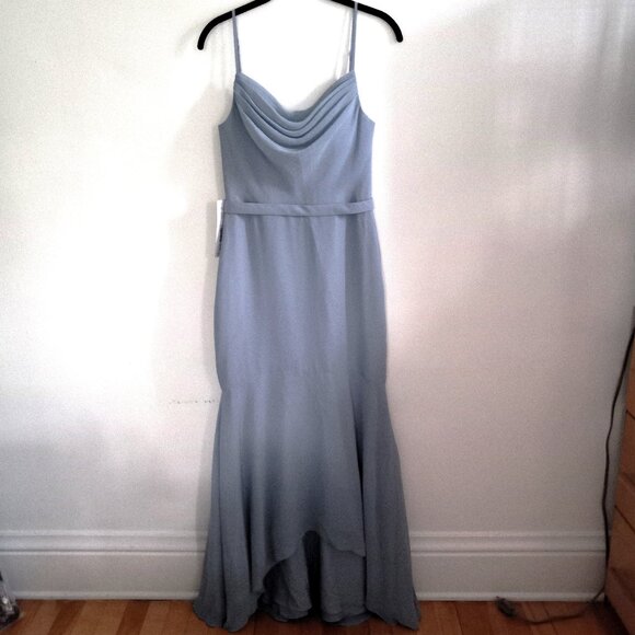 NWT Azazie Summer Dusty Blue Bridesmaid Dress Size A0 - Picture 2 of 5
